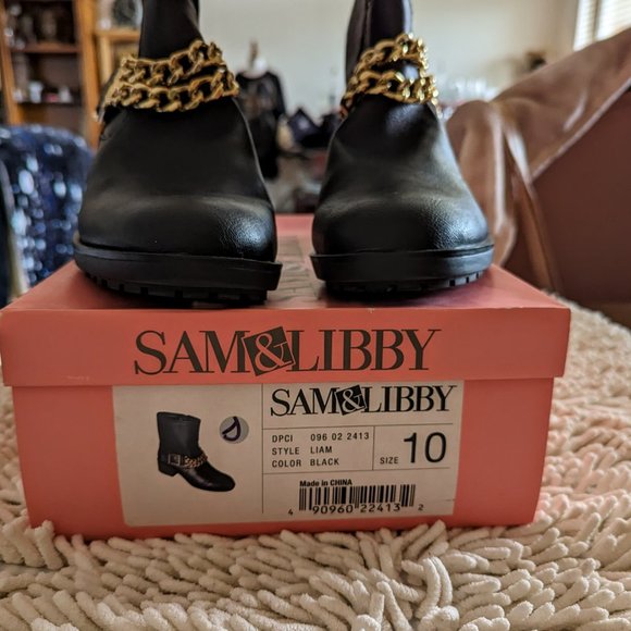 NIB Sam & Libby black Liam style ankle boots   SZ 10 - Picture 7 of 15